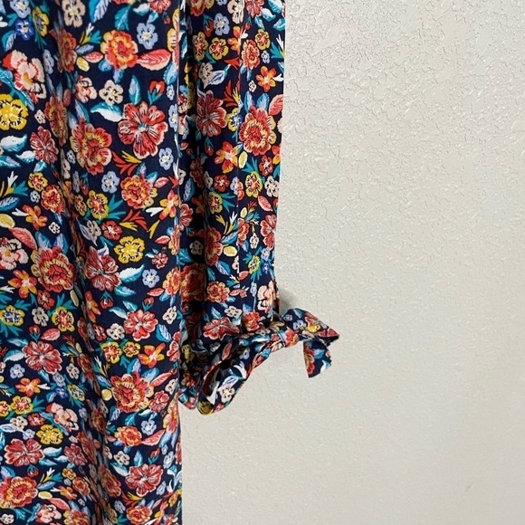 Old Navy Ditzy Floral Bow Tie Sleeve Shift Dress Medium Tall - Picture 7 of 7